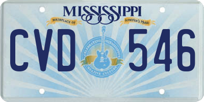 MS license plate CVD546
