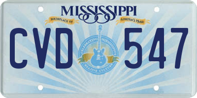MS license plate CVD547