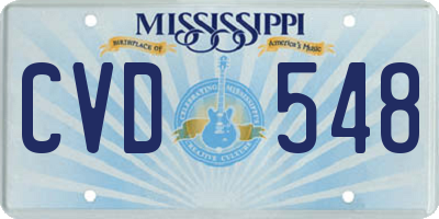 MS license plate CVD548