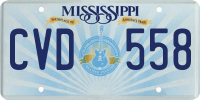 MS license plate CVD558