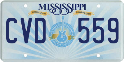 MS license plate CVD559