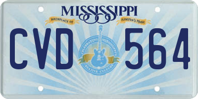 MS license plate CVD564