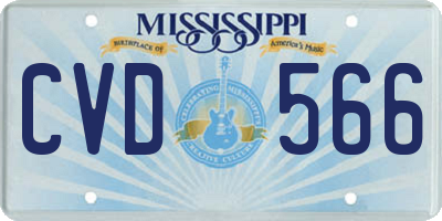 MS license plate CVD566