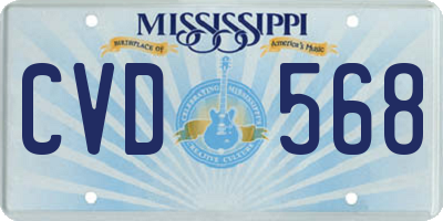 MS license plate CVD568