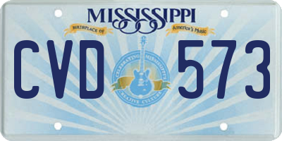 MS license plate CVD573