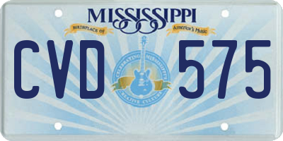 MS license plate CVD575