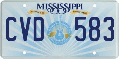 MS license plate CVD583