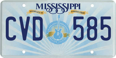 MS license plate CVD585