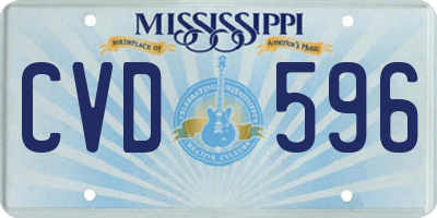 MS license plate CVD596