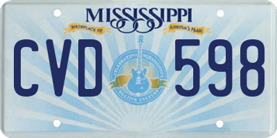 MS license plate CVD598