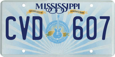 MS license plate CVD607
