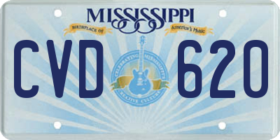 MS license plate CVD620