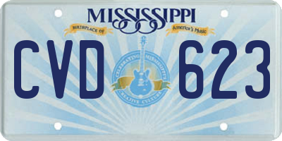 MS license plate CVD623