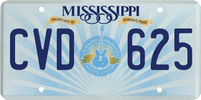 MS license plate CVD625