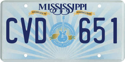MS license plate CVD651
