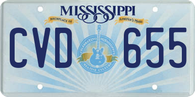 MS license plate CVD655