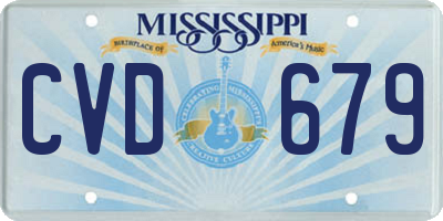 MS license plate CVD679