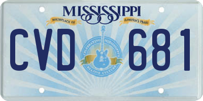 MS license plate CVD681