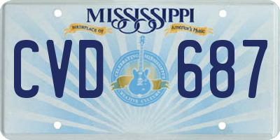 MS license plate CVD687