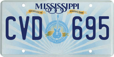 MS license plate CVD695