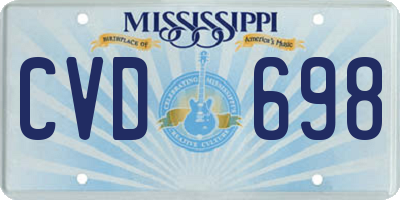 MS license plate CVD698