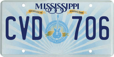 MS license plate CVD706