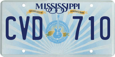 MS license plate CVD710