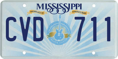 MS license plate CVD711