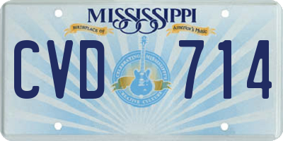 MS license plate CVD714