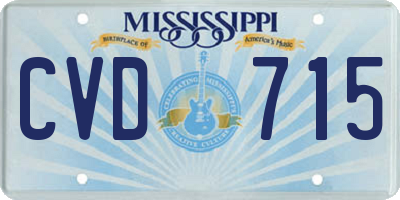 MS license plate CVD715