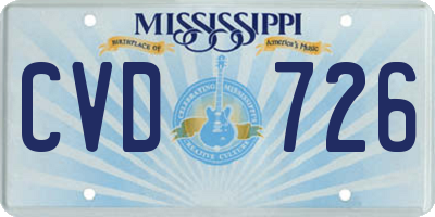MS license plate CVD726