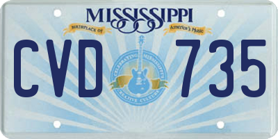 MS license plate CVD735