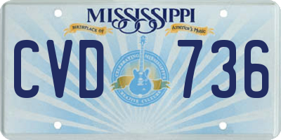 MS license plate CVD736
