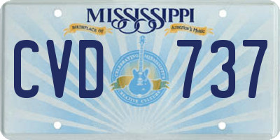 MS license plate CVD737