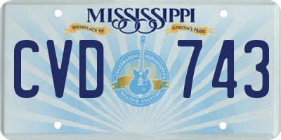 MS license plate CVD743