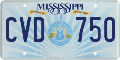 MS license plate CVD750