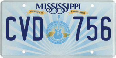 MS license plate CVD756