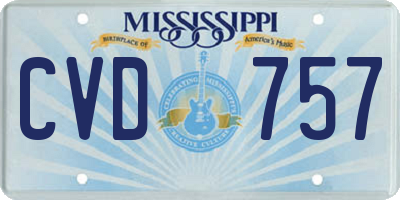 MS license plate CVD757