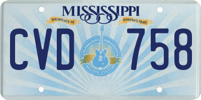 MS license plate CVD758