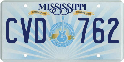 MS license plate CVD762