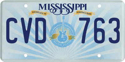 MS license plate CVD763