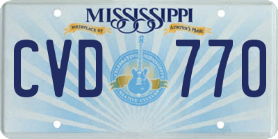 MS license plate CVD770