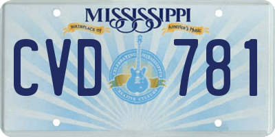 MS license plate CVD781