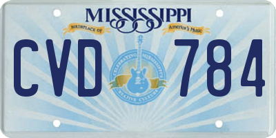 MS license plate CVD784