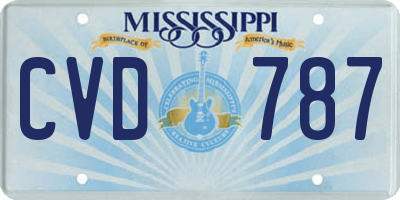 MS license plate CVD787