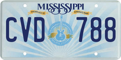 MS license plate CVD788