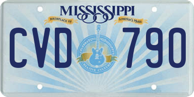 MS license plate CVD790