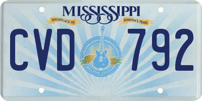 MS license plate CVD792