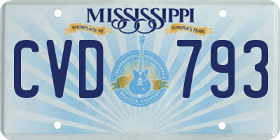 MS license plate CVD793