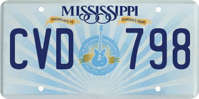 MS license plate CVD798
